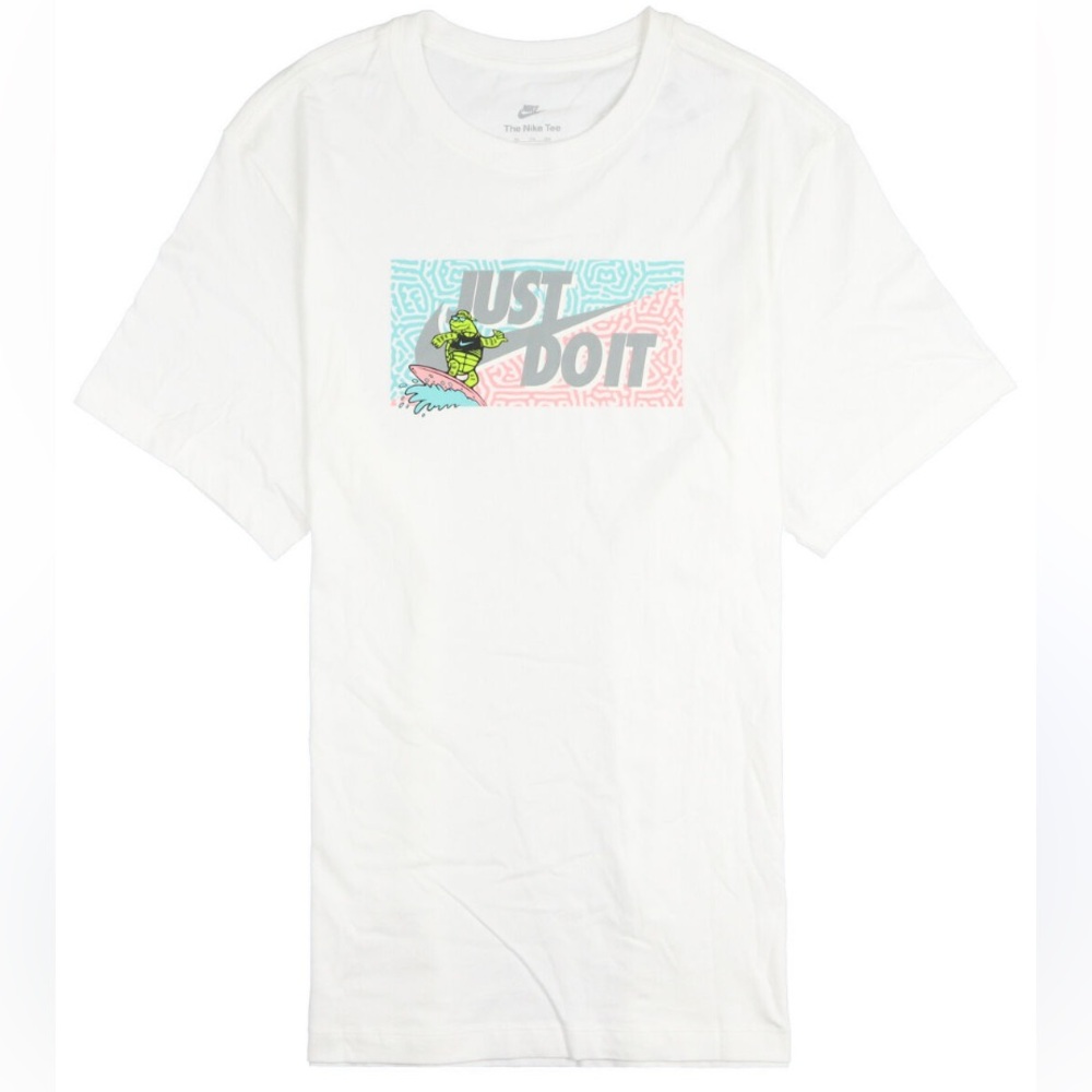 NIKE Just Do It Surfin Turtle T-Shirt s White Pink Air Max shirt